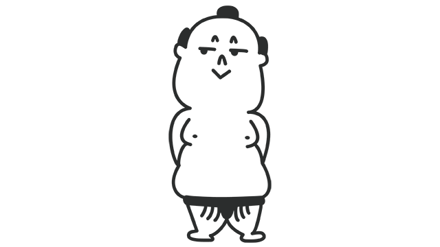Oh!SUMOのキャラクターの横見勝（よこみがち）のイラスト
